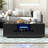 Rectangle Coffee Tables with LED Lights, drawer and 2 cabinets-891520943