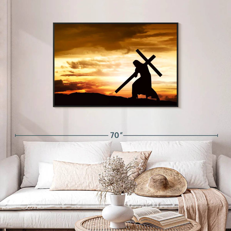 Jésus-Christ, Cadre flottant noir, 43 po x 29 po