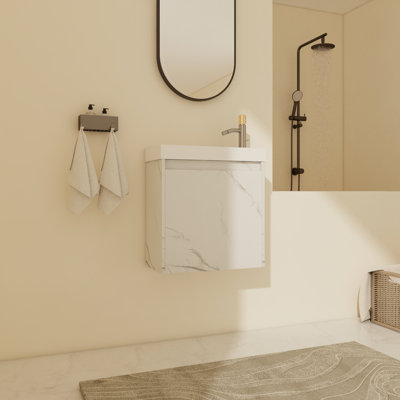 Ensemble de meuble-lavabo simple 19,73 po avec plateau en résine Jilisa