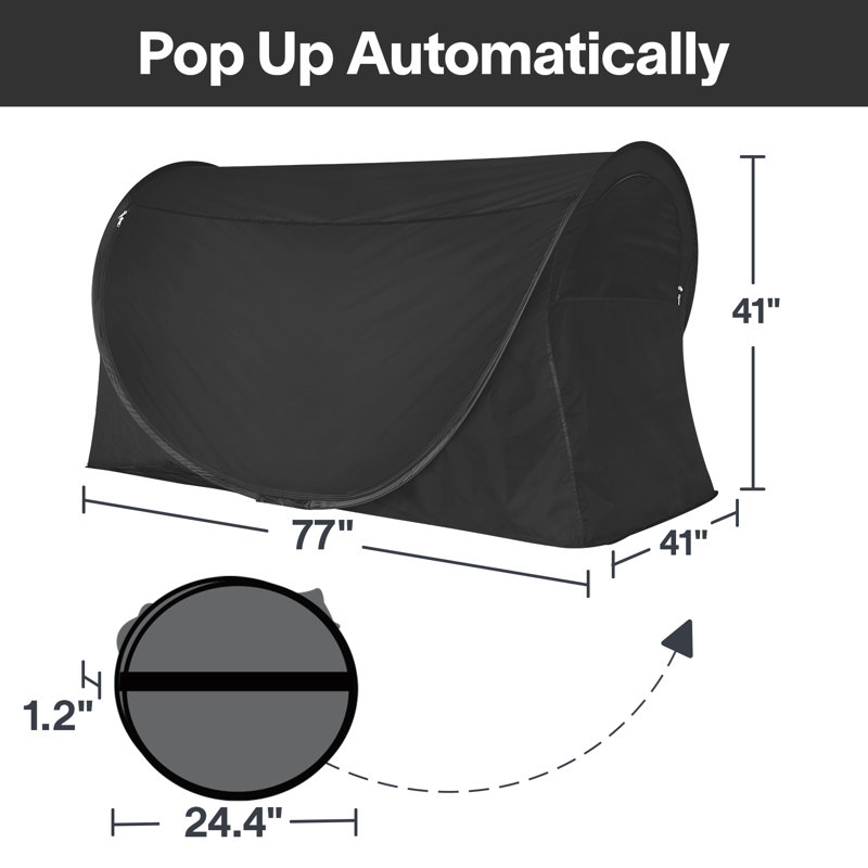 Bed Tent Canopy - Pop Up Privacy Sleeping Tent with 2 Doors & 2 Windows, 90% Light Reduction, Breathable Mesh, Portable Design for Indoor & Outdoor Use