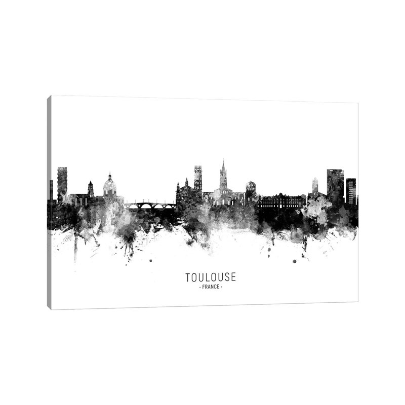 Toulouse France Skyline Name by Michael Tompsett - Wrapped Canvas Print, 20.32 cm H x 30.48 cm W