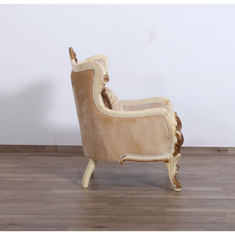 Veronica Armchair, Light Brown/Off White