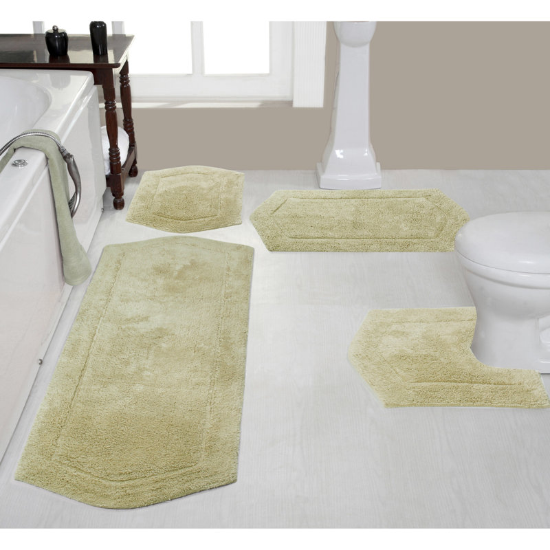 Ensemble de tapis pour salle de bain 4 pièces Morissette, sauge