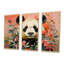 Panda blanc et rose en fleurs IV - art mural animal panda-1280768480-1280768495