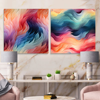 Crus - Abstract Acrylic Wall Art Glass Set Of 2