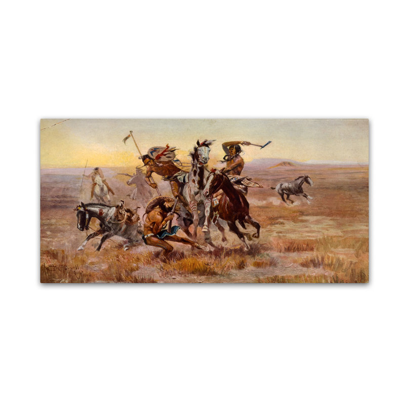 « souix blackfeet », art mural sur toile tendue, H 10 po x l 19 po
