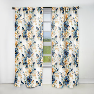 Rideau en velours glamour Coastal Retreat - motif cachemire III - 1 panneau