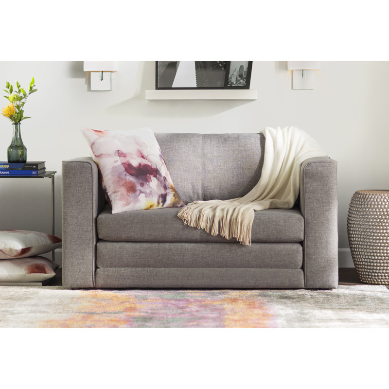 Elsner Tempered Glass C-Shaped Metal End Table, Brushed Silver