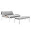 Lit de jour d'extérieur en aluminium thermolaqué de 51 po avec coussins Pangea Home Dean