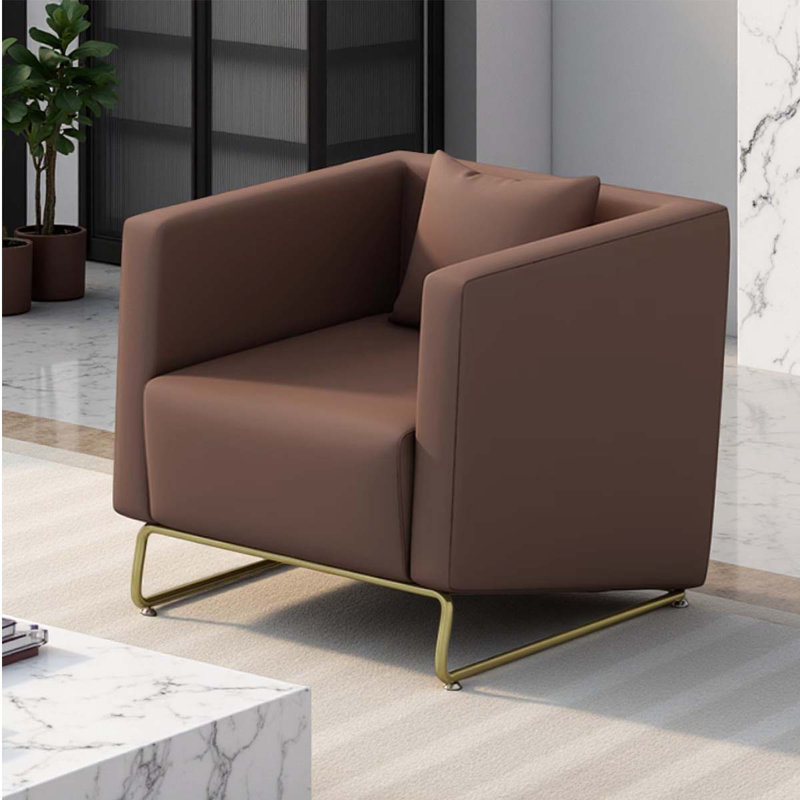 Business brown single reception sofa