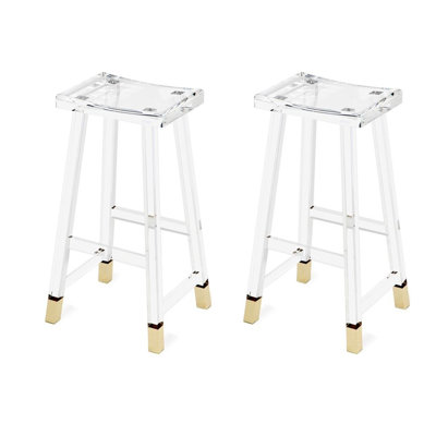 Ensemble de 2 tabourets de bar modernes en acrylique de style vaughan