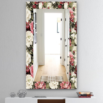 Miroir mural traditionnel sans cadre 13 obsidian fleuri