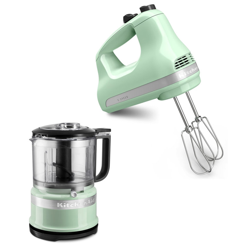 KitchenAid 3.5-Cup Food Chopper and Ultra Power 5-Speed Hand Mixer Kit in Pistachio