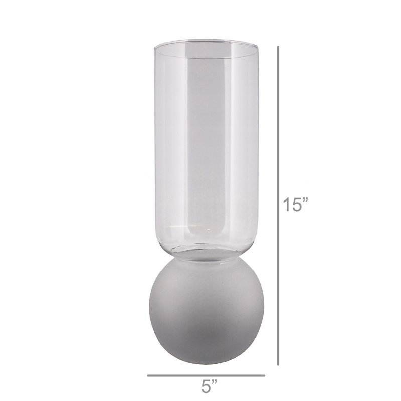 Glass Table Vase, 15" H x 5" W x 5" D