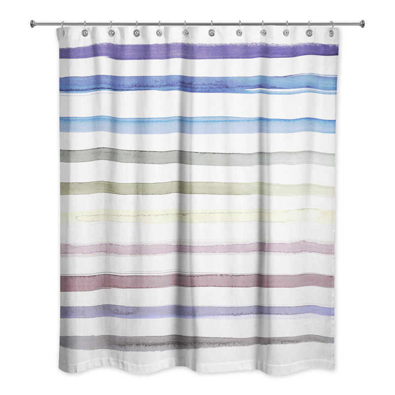 Striped Single Shower Curtain, Purple