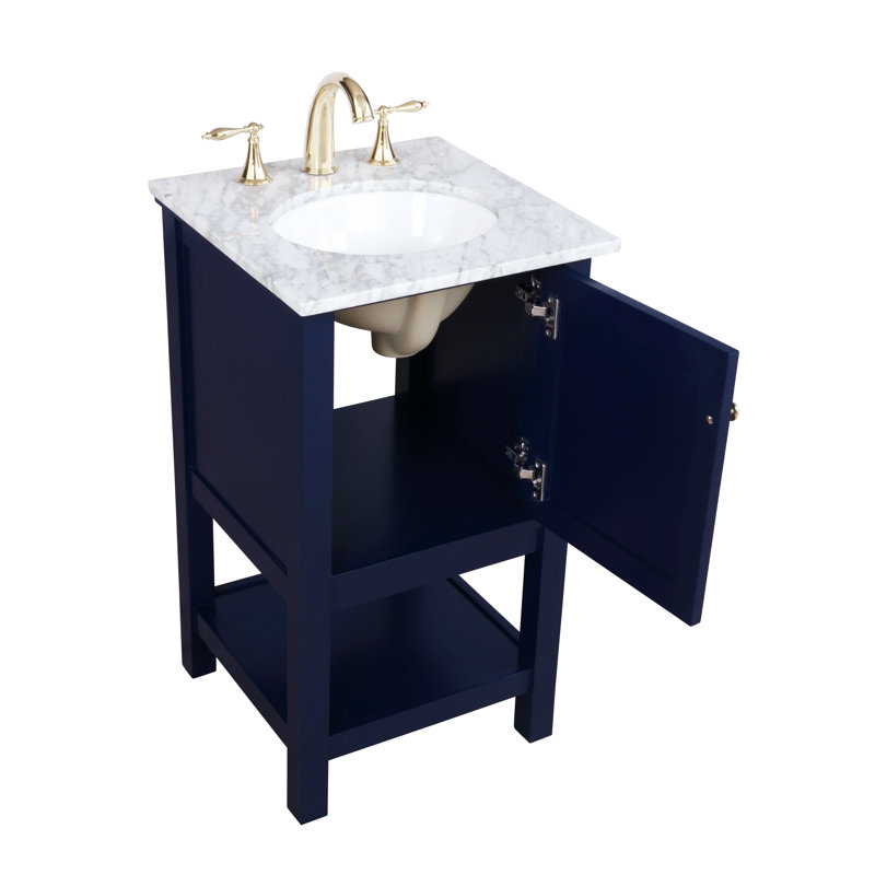 Ensemble de meuble-lavabo simple 19 po Narron, Bleu