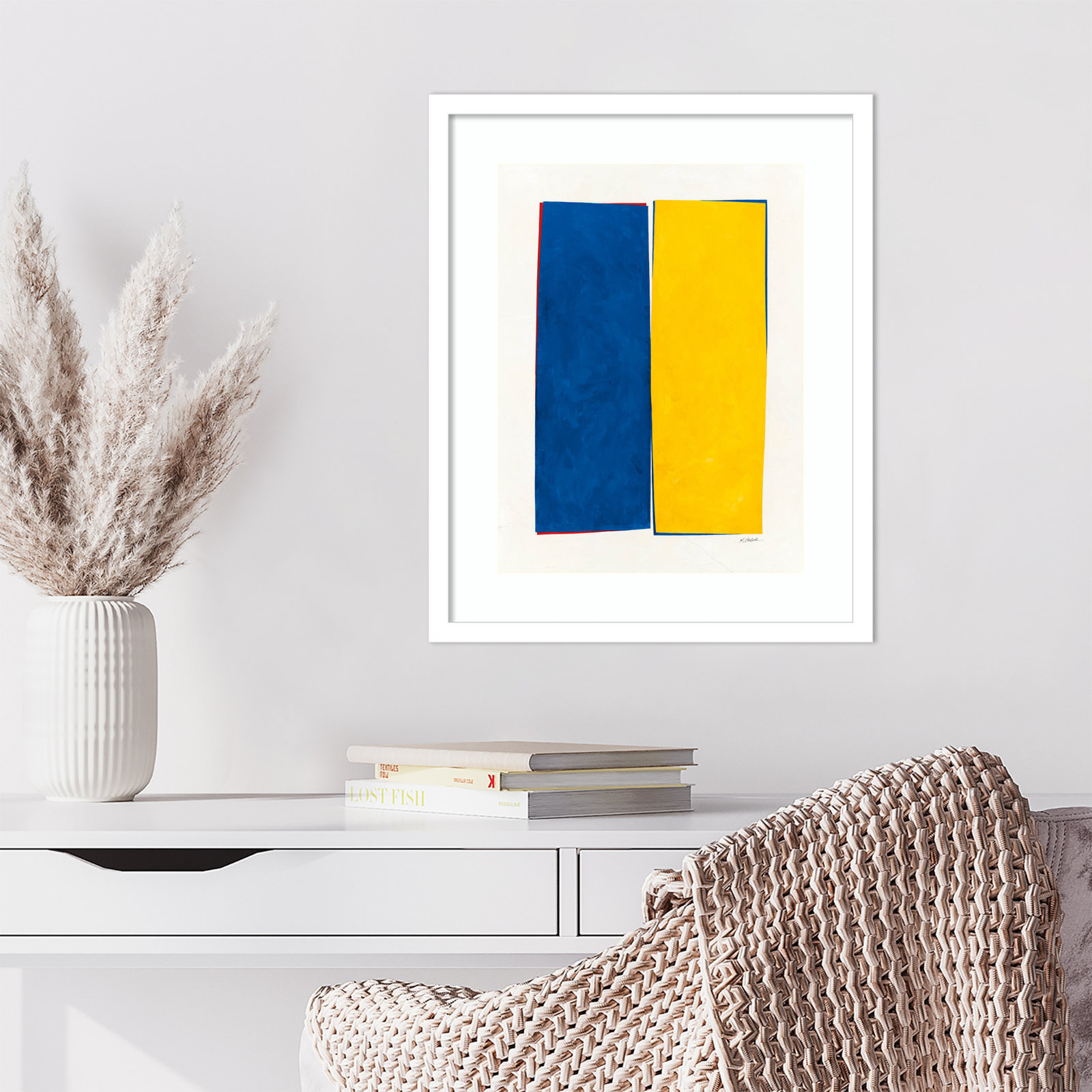 Monolithic I Print, 21" H x 17" W, White Framed