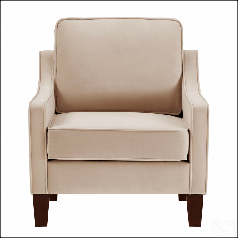 Fauteuil moderne, fauteuil simple de salon avec rembourrage confortable et design élégant pour les espaces compacts, Taupe