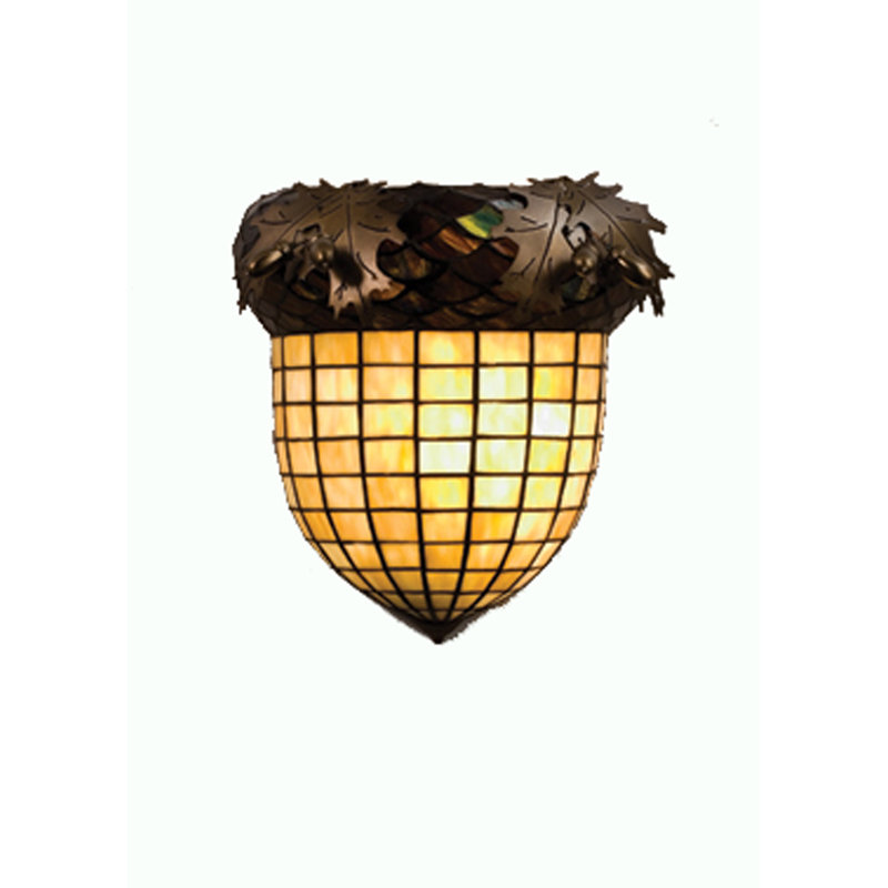 Rustic Lodge 1 - Light Flush Mounted Sconce, Bark Brown