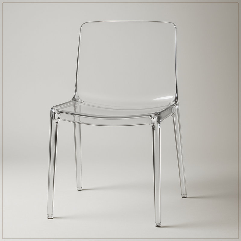 Lade Transparent Plastic Stackable Dining Chair with Waterfall Edge Seat – Lightweight Versatile Accent & Kitchen Side Chair, No Assembly Required