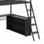 Lit mezzanine moderne en métal avec éclairage à DEL intégré, table d'étude et tablettes de rangement pour quatre-1138890325