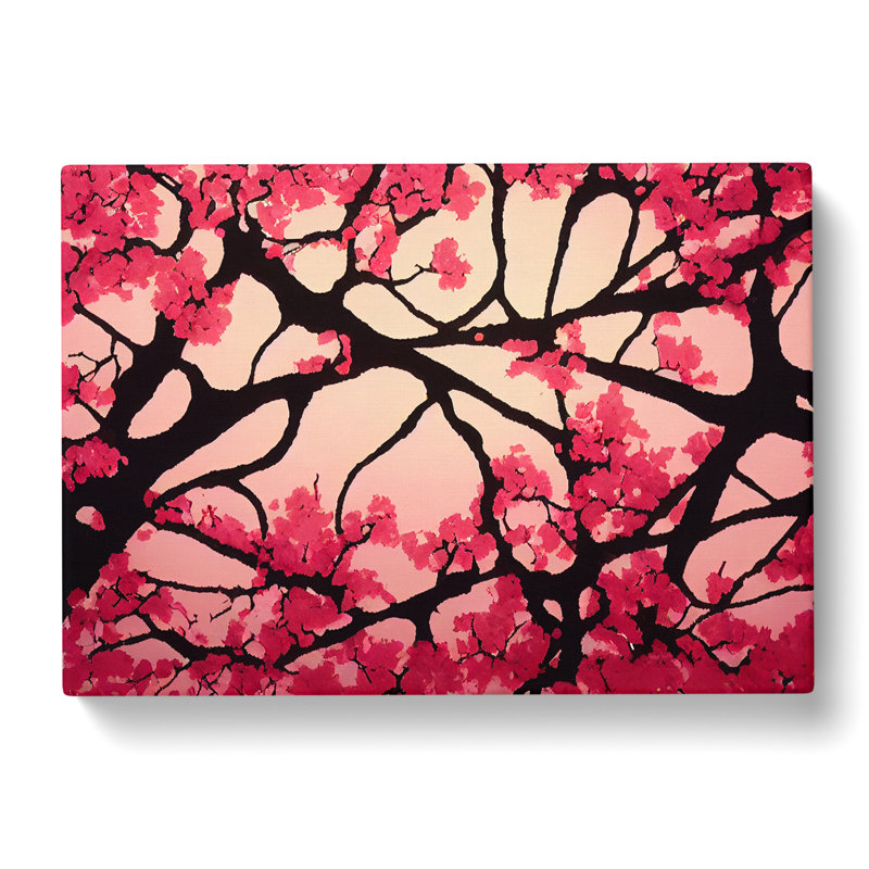 Angelical Cherry Blossom Tree Flowers - Wrapped Canvas, 50cm H x 76cm W x 3cm D