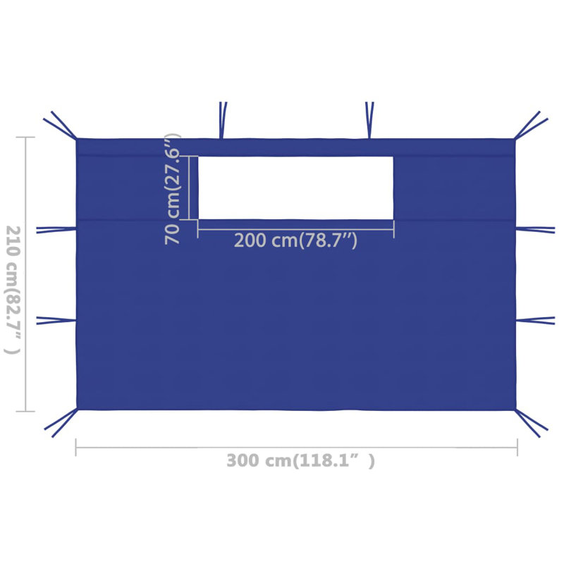 Onaway Dakota Fields Fabric Weight for Gazebo, 1cm H x 210cm W x 400cm D, Blue