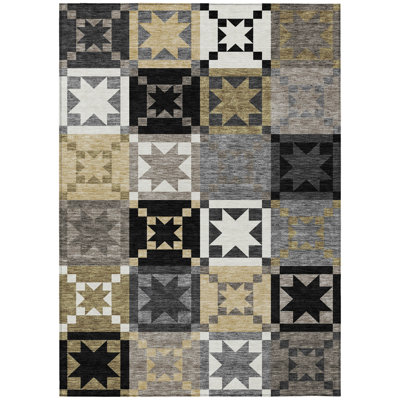Machine Washable Indoor/Outdoor Chantille ACN2538 Patchwork Rug