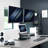 VIVO Laptop and Dual Monitor Desk Stand with Glass Base, Fits up to 32" Screen