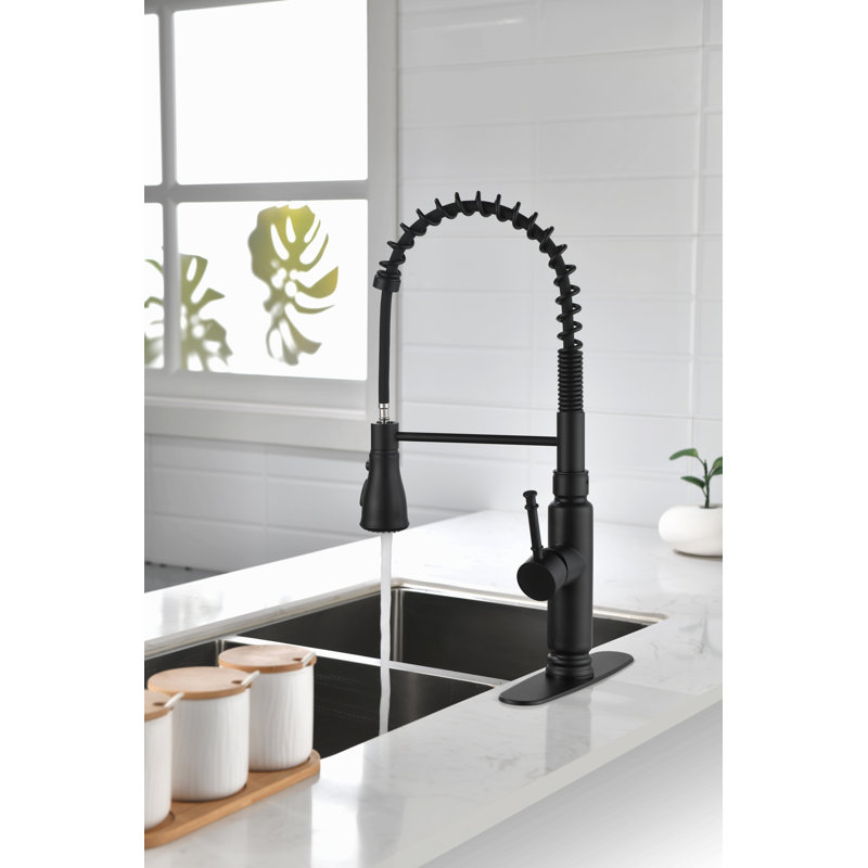 Kitchen Faucets Single Handle Pull Down Sprayer Spring Kitchen Sink Faucet