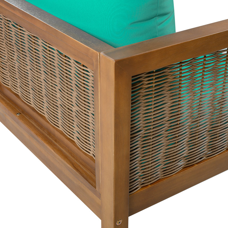 Ensemble de fauteuils d'extérieur confortables et verdoyants, chaise longue de patio avec coussins, Vert