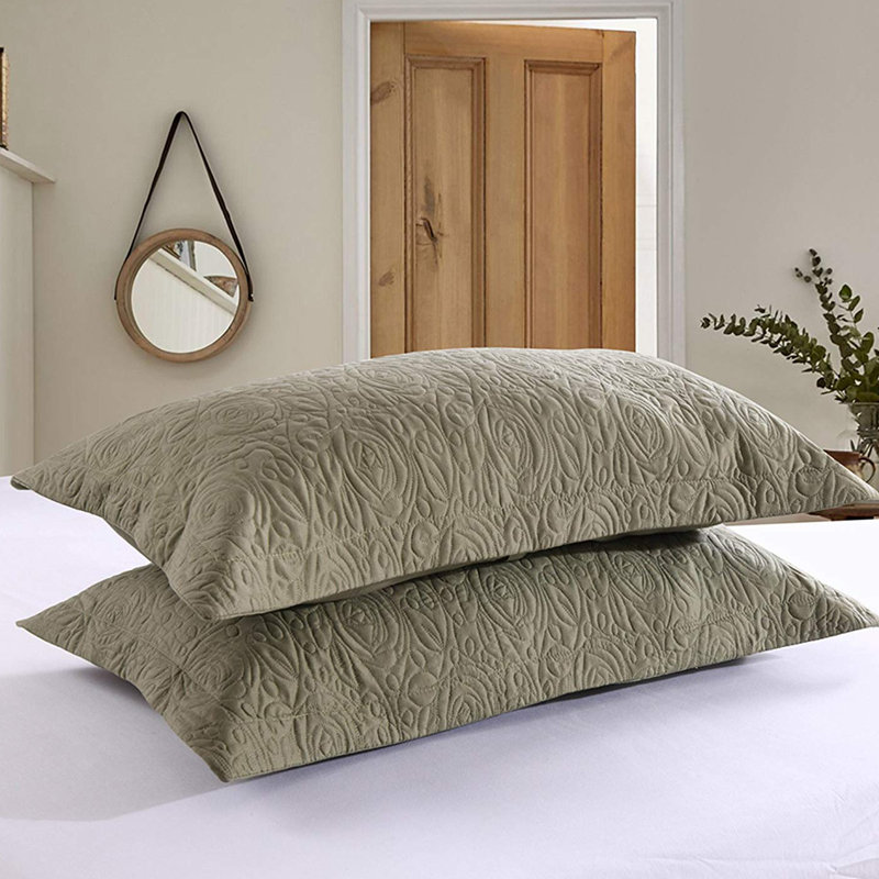 P-solid Shams Polyester Bedding, King, Sage