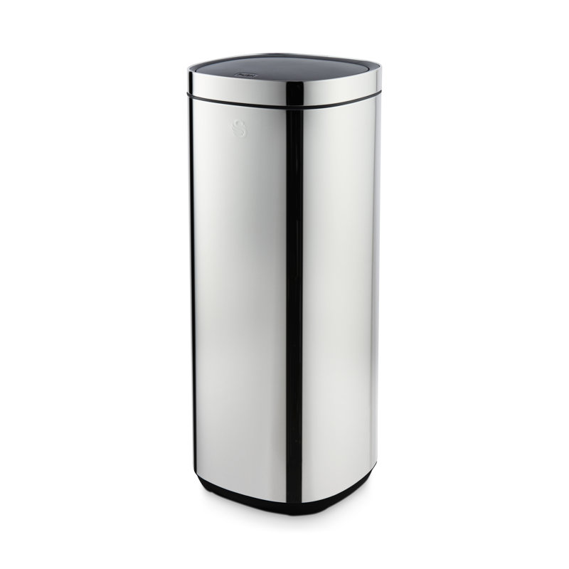 Swan Touch Bin with Removable Retainer Ring, Simple Touch Lid System, Stainless Steel with Fingerprint Proof Finish, 30