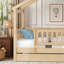 Lit simple en bois avec lit gigogne simple, noyer (ANCIEN SKU: WF302178AAN)