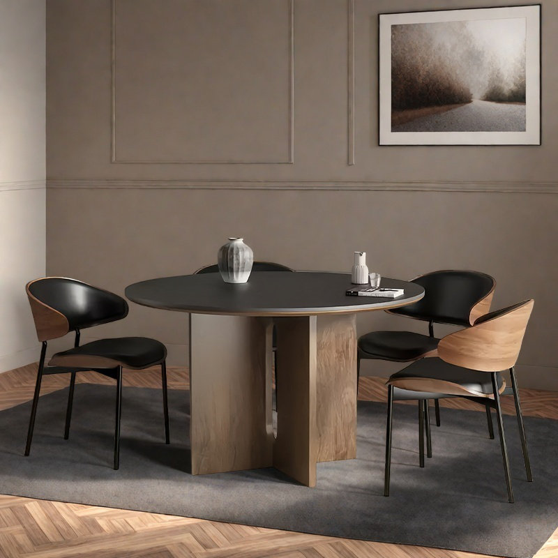 Table et chaise de salle à manger de qualité rétro minimaliste, H 29,5 po x L 59 po x l 59 po