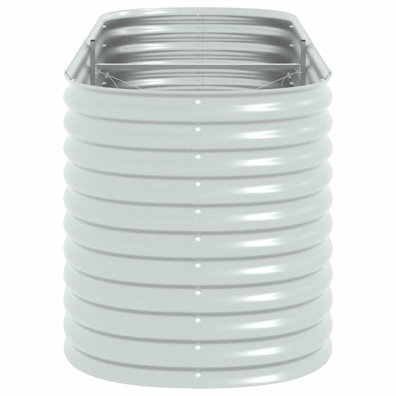 Pickell Galvanized Steel Raised Garden Planter, Silver, 31.8" H x 94.4" W x 31.4" D