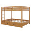 Lit superposé moderne sur grand avec lit gigogne et structure de lit superposé en bois massif avec échelle et garde-corps pour enfants-1980569844