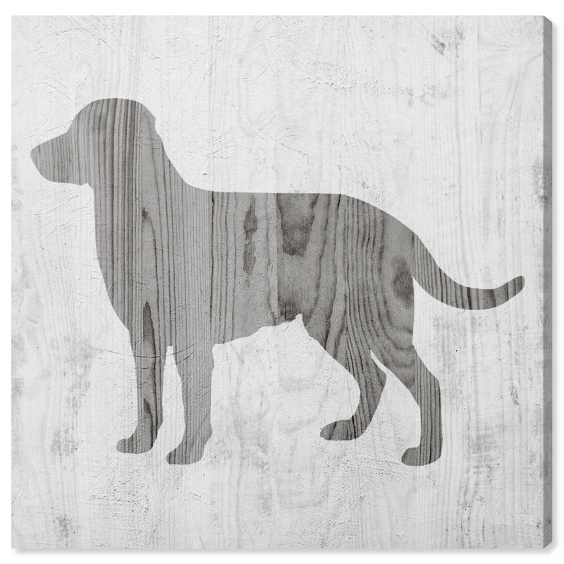« rustique dog love », impression sur toile tendue, H 24 po x l 24 po x P 1,5 po
