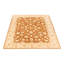 Tapis unique en laine noué à la main 4 pi 9 po x 6 pi 5 po nouvel âge Cybil en beige / brun / crème