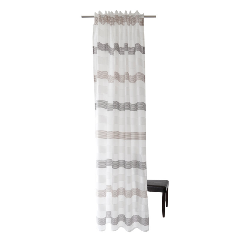 Diederich Semi Sheer Curtain, Grey/Brown
