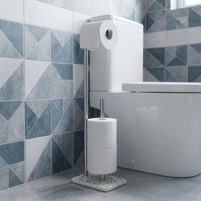 Blue Terrazzo Toilet Roll Holder