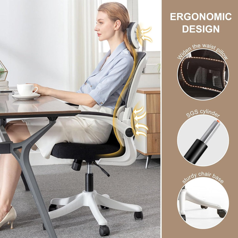 Canora Grey Fabric Task Chair, Black White