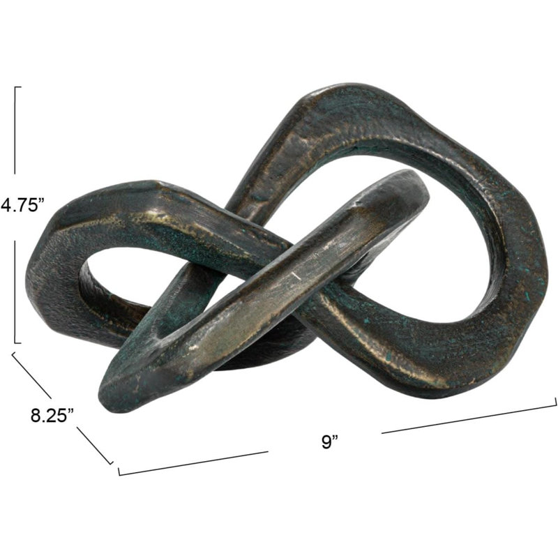 Antique Metal Knot Figurine,, Black