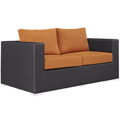 Convene Wicker Rattan Outdoor Patio Loveseat by Modway
