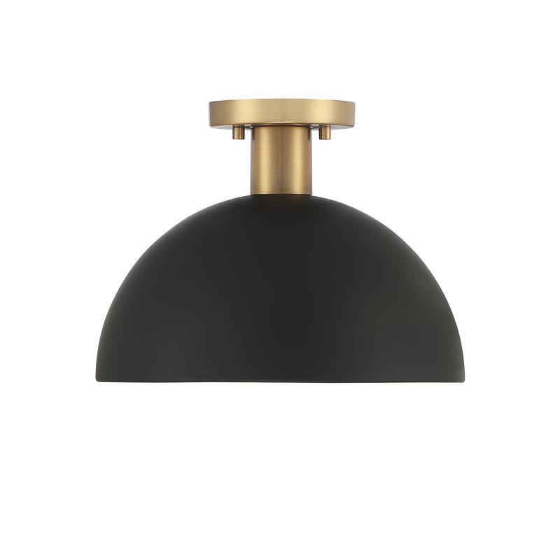 Darrah 1-Light Ceiling Light, Matte Black/Natural Brass