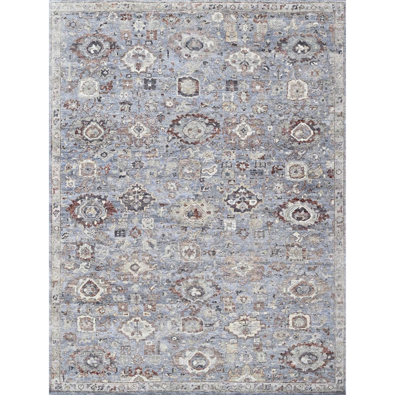Tapis rectangulaire en laine noué à la main, Rectangulaire 8 pi x 10 pi