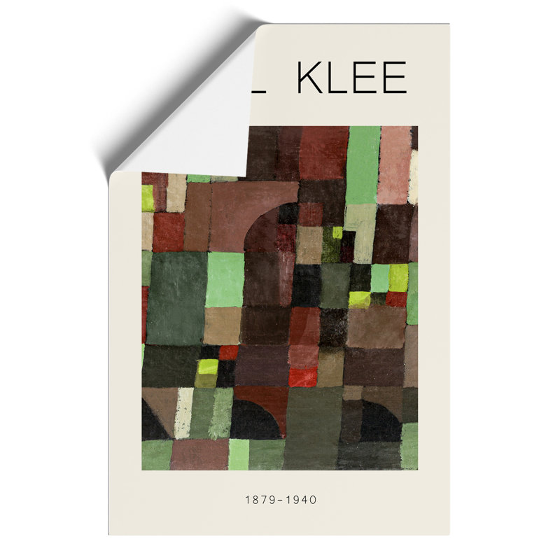 Red and Green Architecture Print by Paul Klee - Frameless Print, 59cm H x 42cm W x 0.1cm D