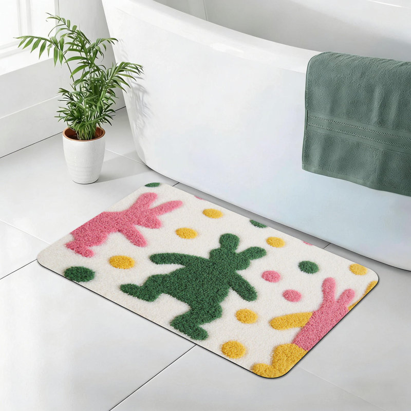 Tapis de bain 20 x 32 coloré antidérapant pour salle de bain et vestibule