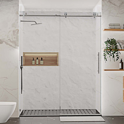 Porte de douche coulissante sans cadre