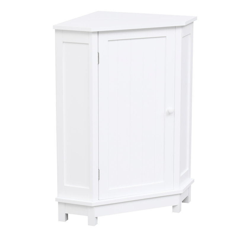 Élégante armoire de salle de bain blanche - Triangle, tablettes réglables, ajoute une touche de classe à l'armoire moderne dans un coin triangulaire